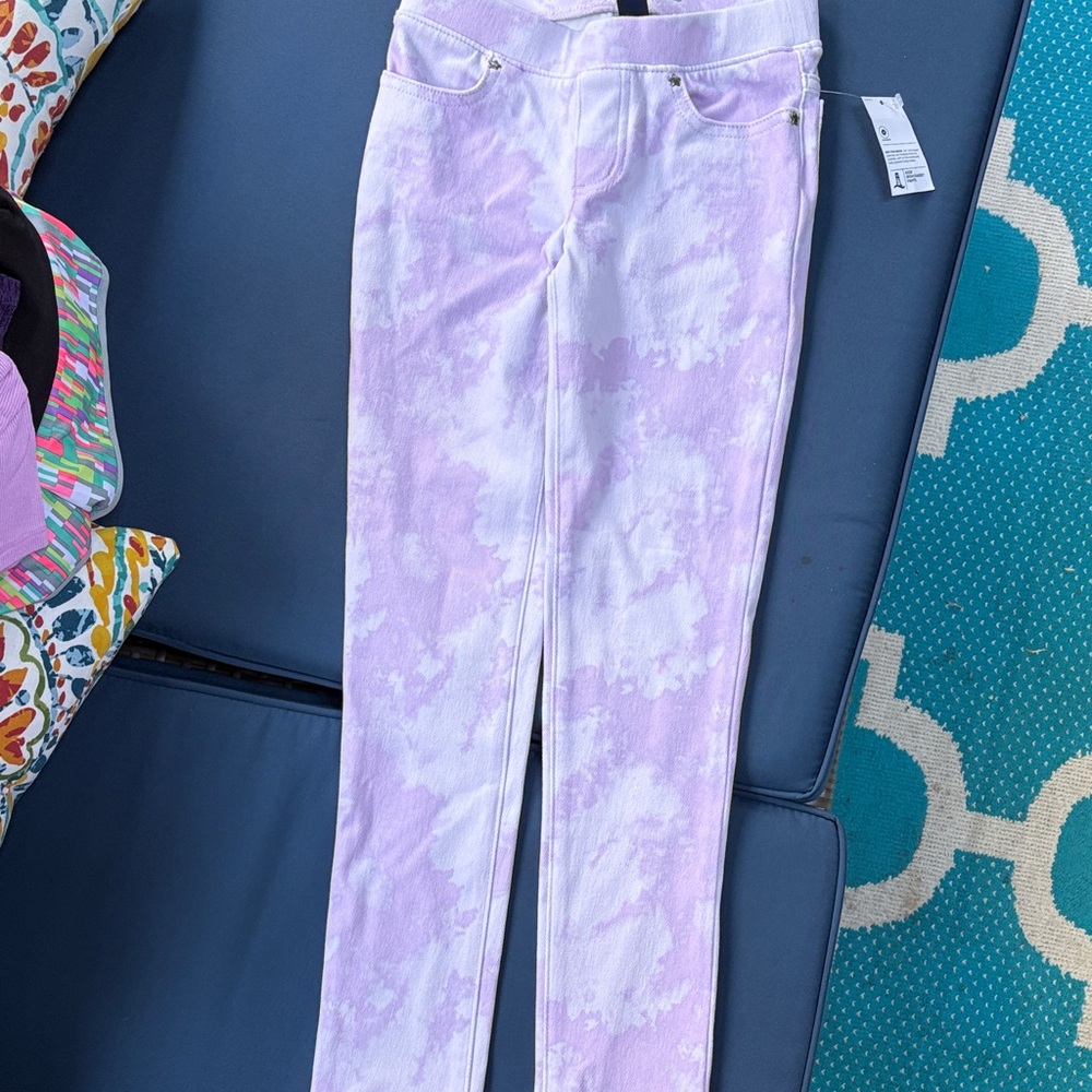 Lands' End Kids Lavender Tie-Dye Skinny Jeans. NWT